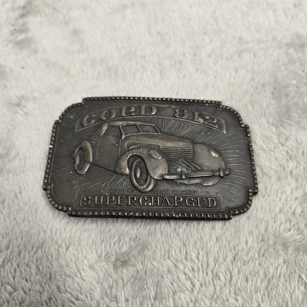 Vintage Cord 812 Supercharged Belt Buckle Vehicle Protection Corp Classic Car